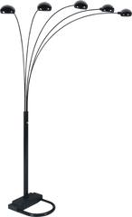 84"H BLACK 5-HEAD CAP STYLE FLOOR LAMP (1PC/CTN) (2.51/32.63)