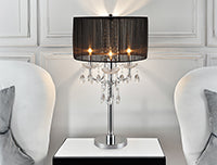 29.5"H BLACK/CHROME CRYSTAL INSPIRED TABLE LAMP (1PC/CTN) (1.58/9.10)