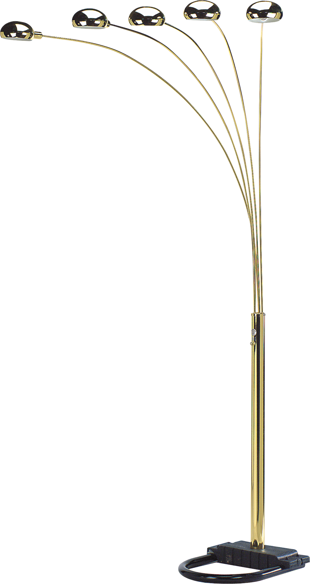 84"H GOLD 5-HEAD CAP STYLE FLOOR LAMP (1PC/CTN) (2.24/33.97)