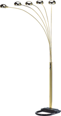 84"H GOLD 5-HEAD CAP STYLE FLOOR LAMP (1PC/CTN) (2.24/33.97)