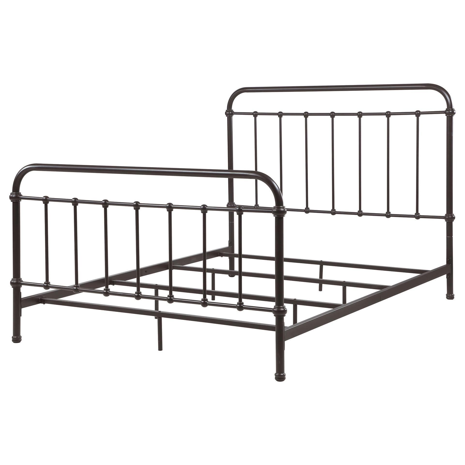 Olaleye Dark Bronze Queen Metal Spindle Panel Bed