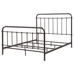 Olaleye Dark Bronze Queen Metal Spindle Panel Bed
