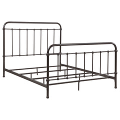 Olaleye Dark Bronze Queen Metal Spindle Panel Bed