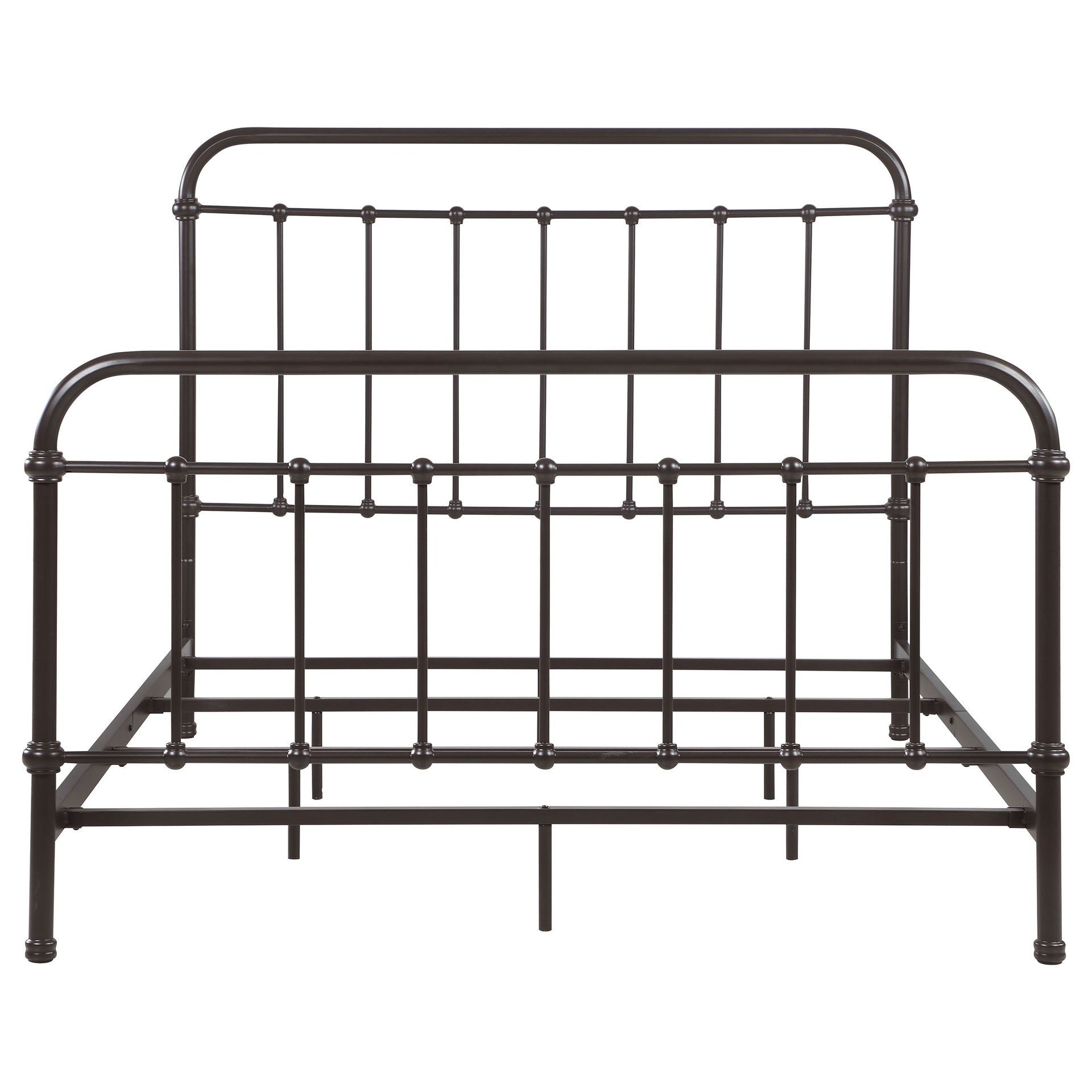 Olaleye Dark Bronze Queen Metal Spindle Panel Bed