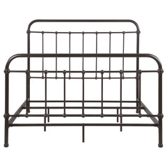 Olaleye Dark Bronze Queen Metal Spindle Panel Bed