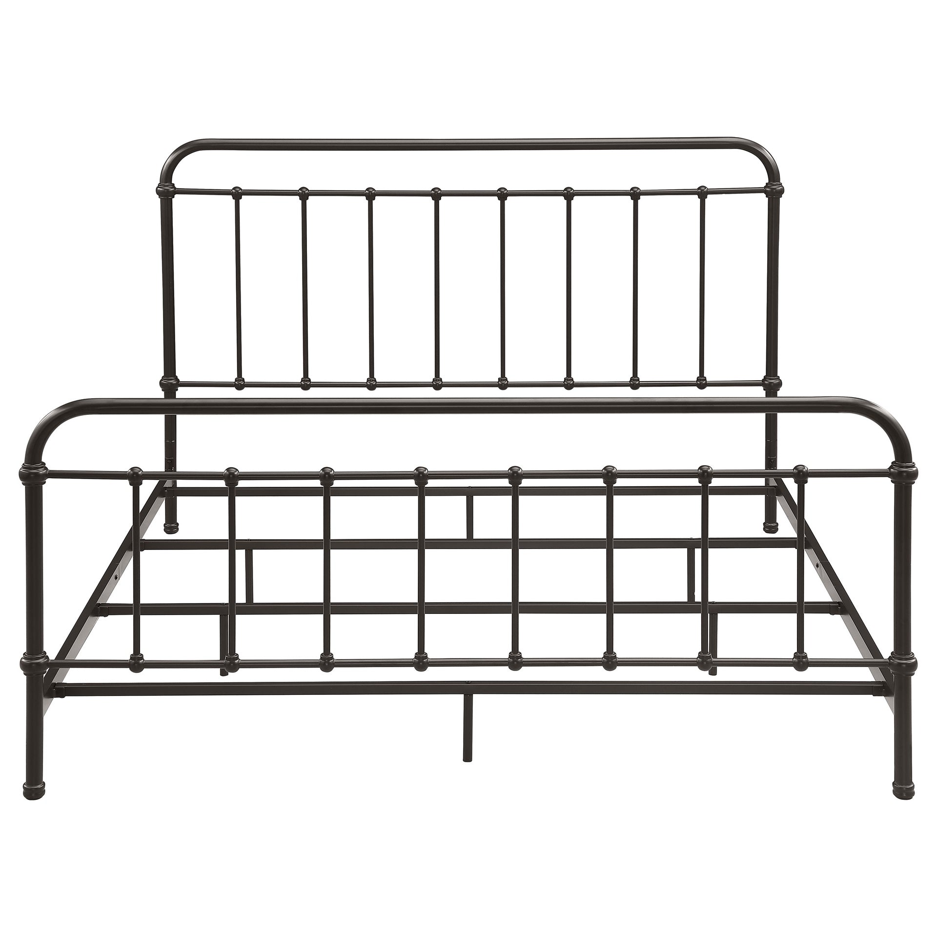Olaleye Dark Bronze Metal Spindle Eastern King Panel Bed