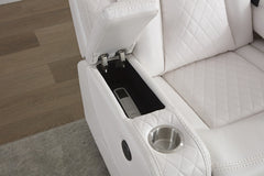 MSPM070 3+2 Power reclining sofa with DDT / LED Strip / reading light / USB charging port / cup holders / storage WHITE color