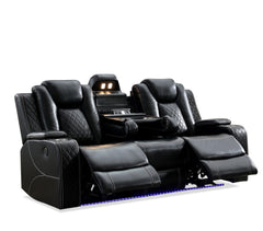 MSPM070 3+2 Power reclining sofa with DDT / LED Strip / reading light / USB charging port / cup holders / storage BLACK color
