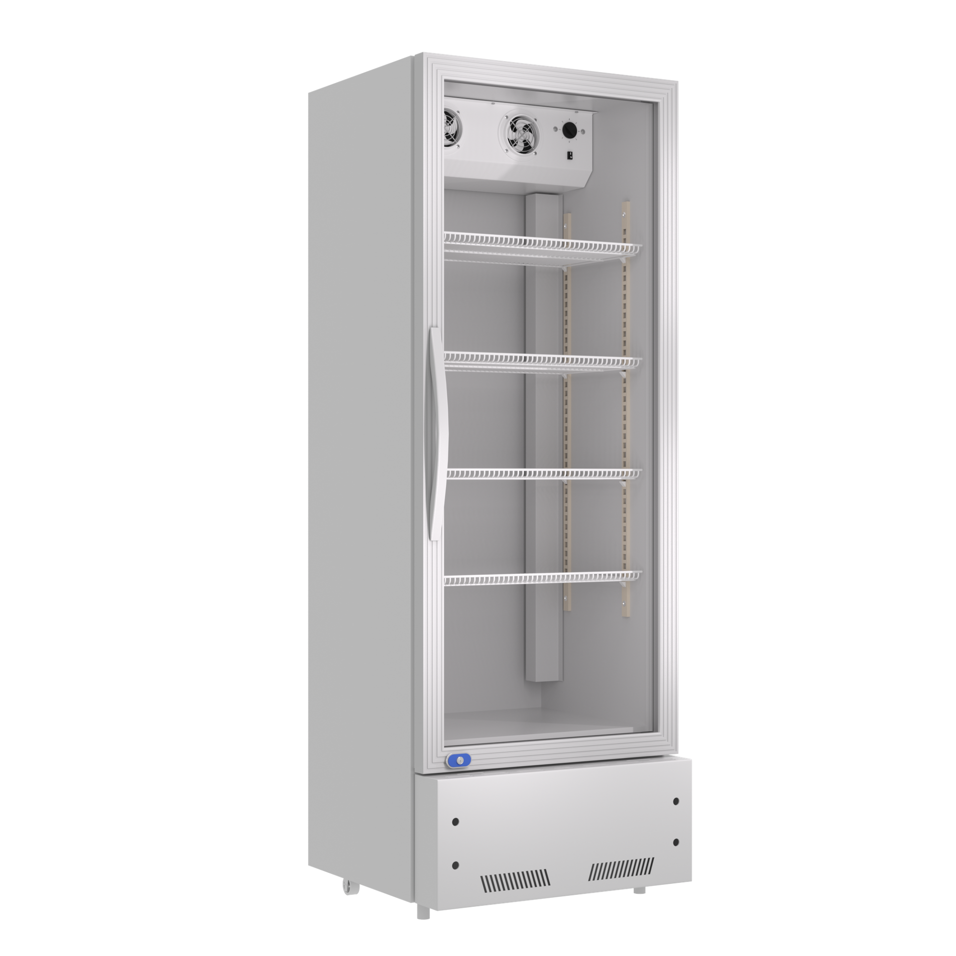 Commercial Display Refrigerator, Upright Swing Glass Door Merchandiser Fridge with LED Lightning, Reach-in Beverage Cooler for Shop Restaurant, ETL Approved, 10.9 Cu. Ft, SILVER