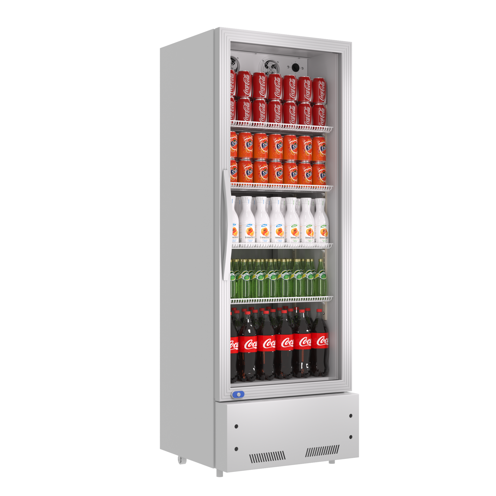 Commercial Display Refrigerator, Upright Swing Glass Door Merchandiser Fridge with LED Lightning, Reach-in Beverage Cooler for Shop Restaurant, ETL Approved, 10.9 Cu. Ft, SILVER
