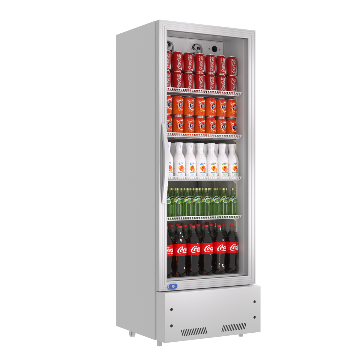 Commercial Display Refrigerator, Upright Swing Glass Door Merchandiser Fridge with LED Lightning, Reach-in Beverage Cooler for Shop Restaurant, ETL Approved, 10.9 Cu. Ft, SILVER