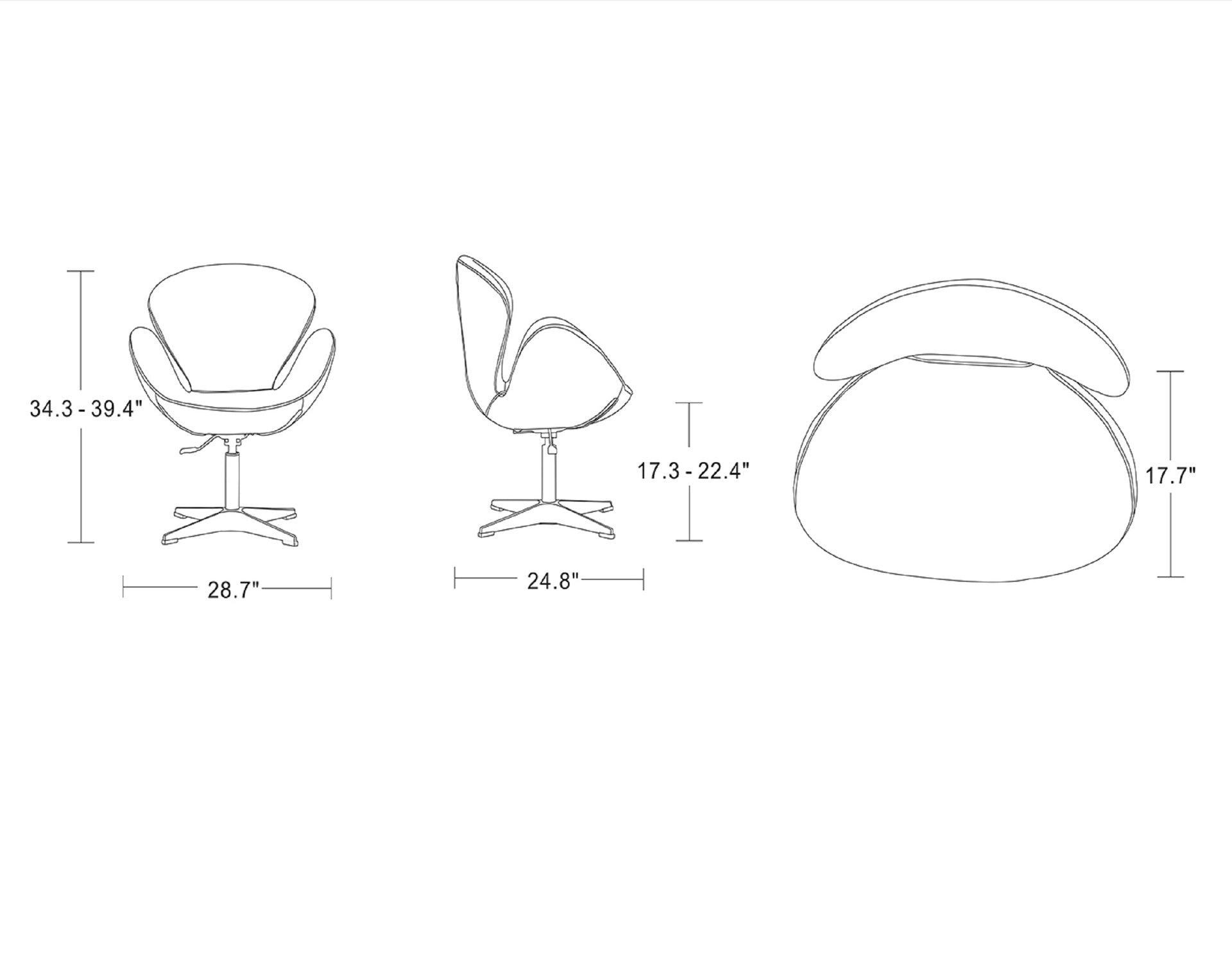 Swivel Lounge Chair in Red
