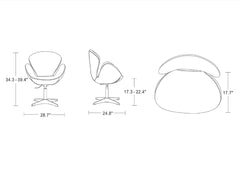 Swivel Lounge Chair in Red
