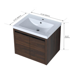 Bathroom Cabinet With Sink,Soft Close Doors,Float Mounting Design,24 Inch For Small Bathroom,24x18(KD-Packing),W128650530