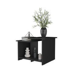 FM FURNITURE Naco Coffee Table with Open Storage, Melamine Finish, Natural Oak