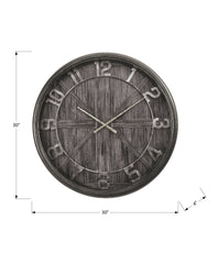 Clocks, 30" Round, Large Oversized, Wall Clock, Brown, Transitional