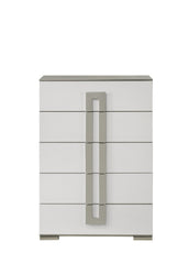 Olivia Contemporary Style 5-Drawer Chest Made with Wood in White  same as G150108649 (NJ inventory)