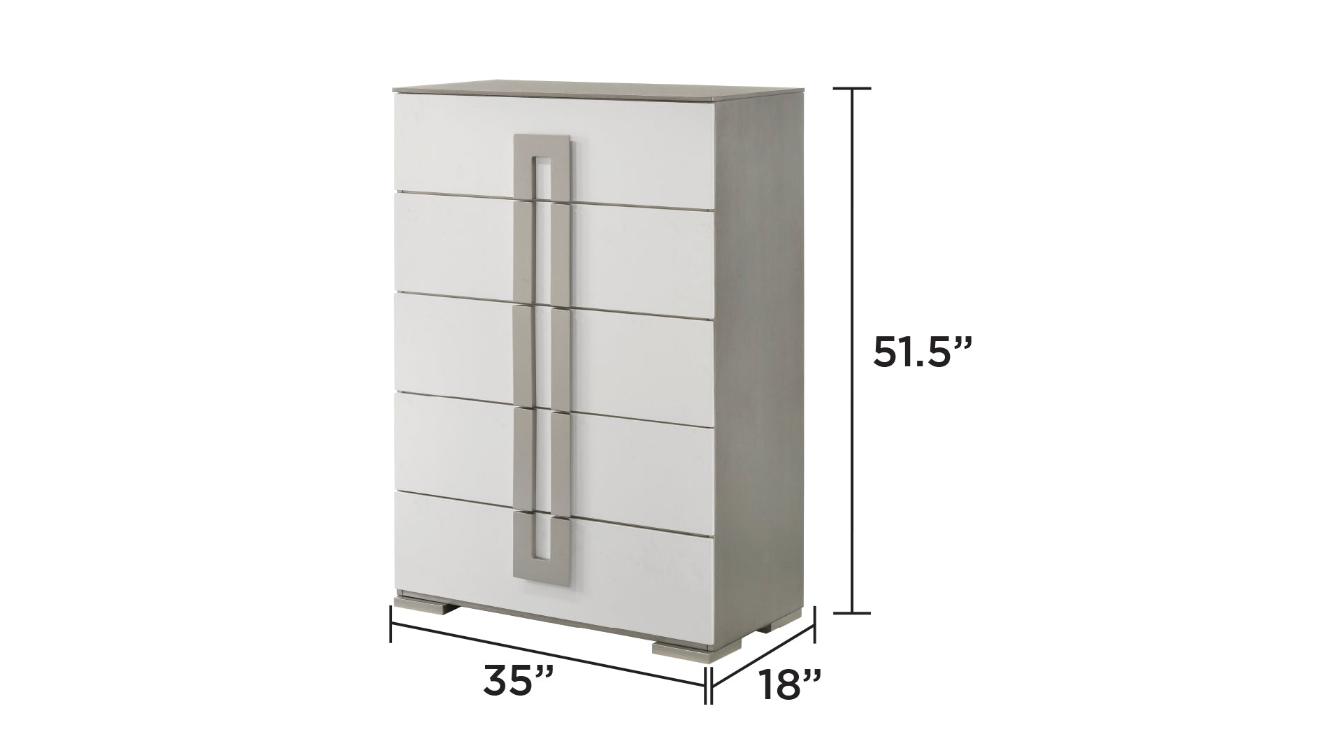 Olivia Contemporary Style 5-Drawer Chest Made with Wood in White  same as G150108649 (NJ inventory)