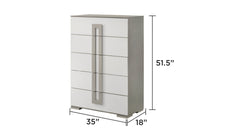 Olivia Contemporary Style 5-Drawer Chest Made with Wood in White  same as G150108649 (NJ inventory)