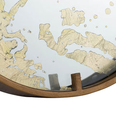 D15.7x2.4" Minimalist Mirrored Clock, Gold