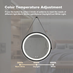 32inch Bathroom Led Classy Vanity Mirror with focused backplane,Black aluminum alloy frame,High Lumen,Dimmable Touch,Wall Switch Control, Anti-Fog ,CRI 95 Adjustable 3000K-4500K-6000K ,IP54 Waterproof