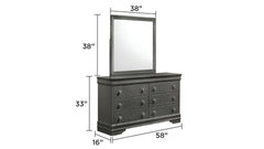 Blaze Upholstered Modern Style 5 Pc Twin Bedroom Set with LED Headboard Made with Wood in Metallic Gray(NJ INVENTORY)