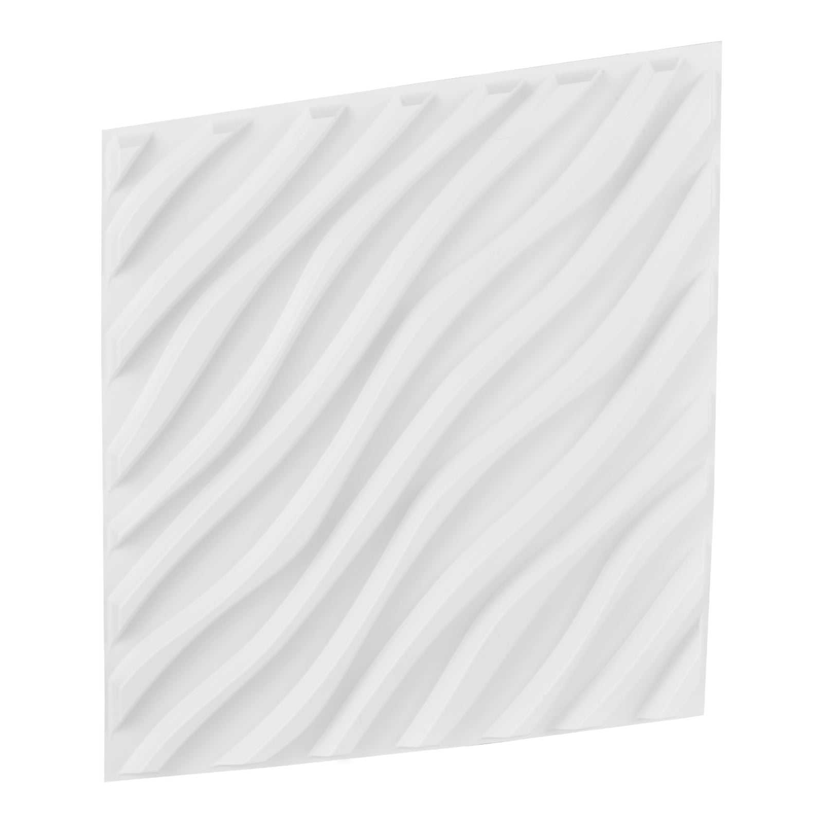 3D Wall Panels 12-Pack 19.7 x 19.7 inch PVC 32 Sq.Ft Coverage Wave Matte White