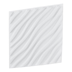 3D Wall Panels 12-Pack 19.7 x 19.7 inch PVC 32 Sq.Ft Coverage Wave Matte White