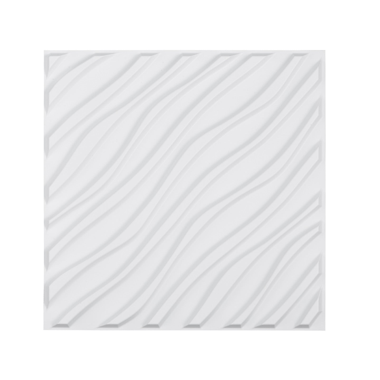 3D Wall Panels 12-Pack 19.7 x 19.7 inch PVC 32 Sq.Ft Coverage Wave Matte White