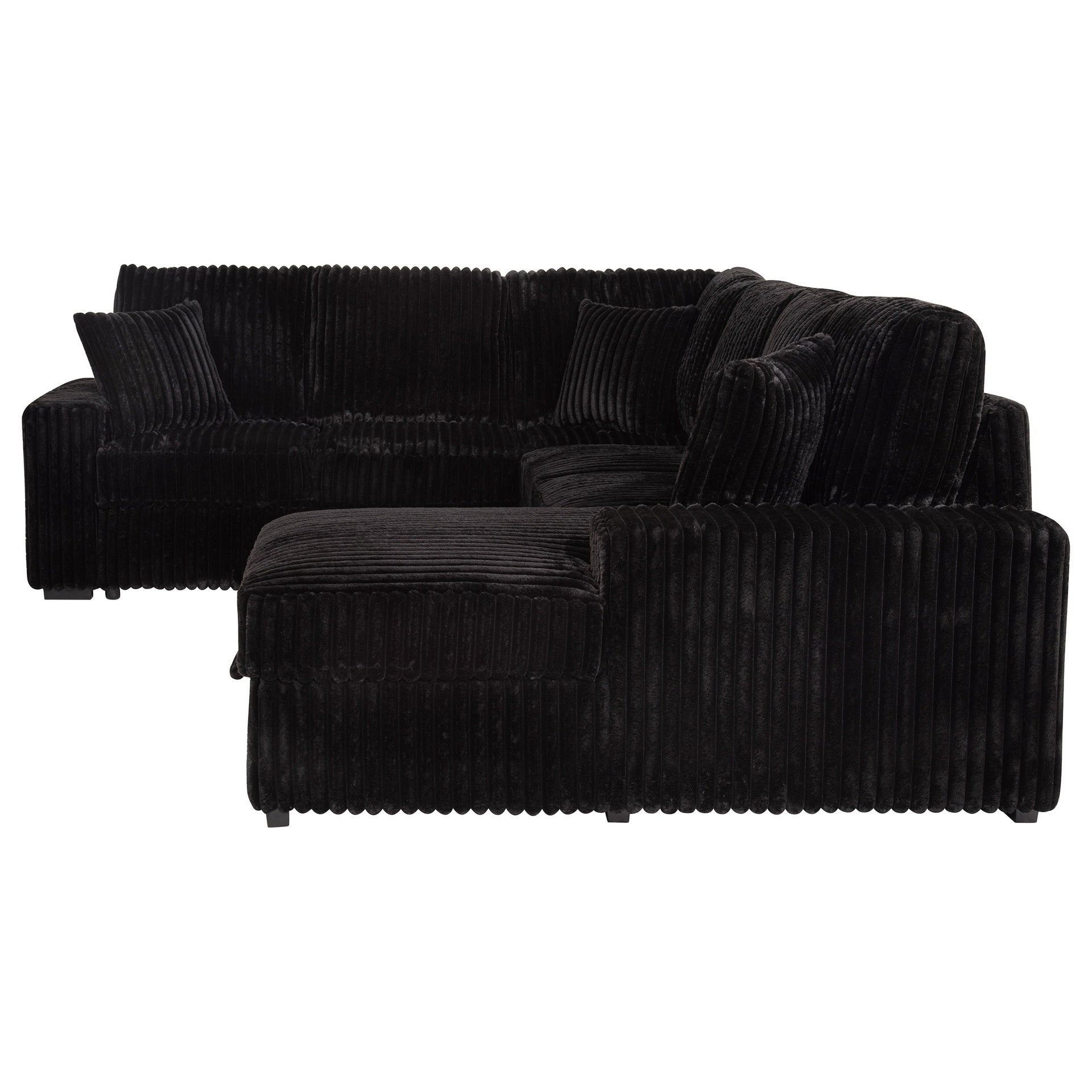 Thurston Black Storage Sectional Sofa