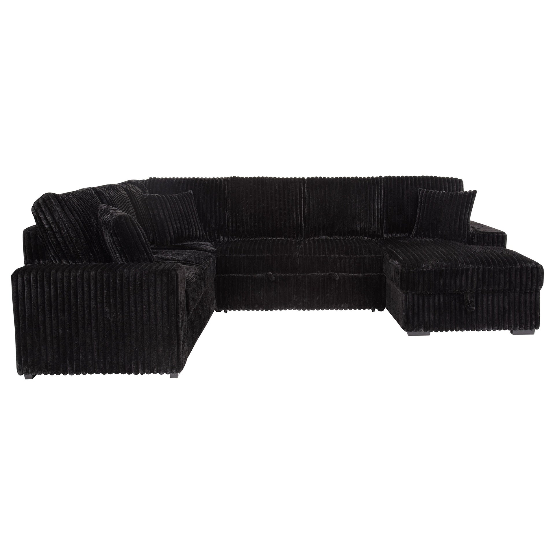 Thurston Black Storage Sectional Sofa