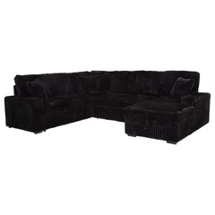 Thurston Black Storage Sectional Sofa