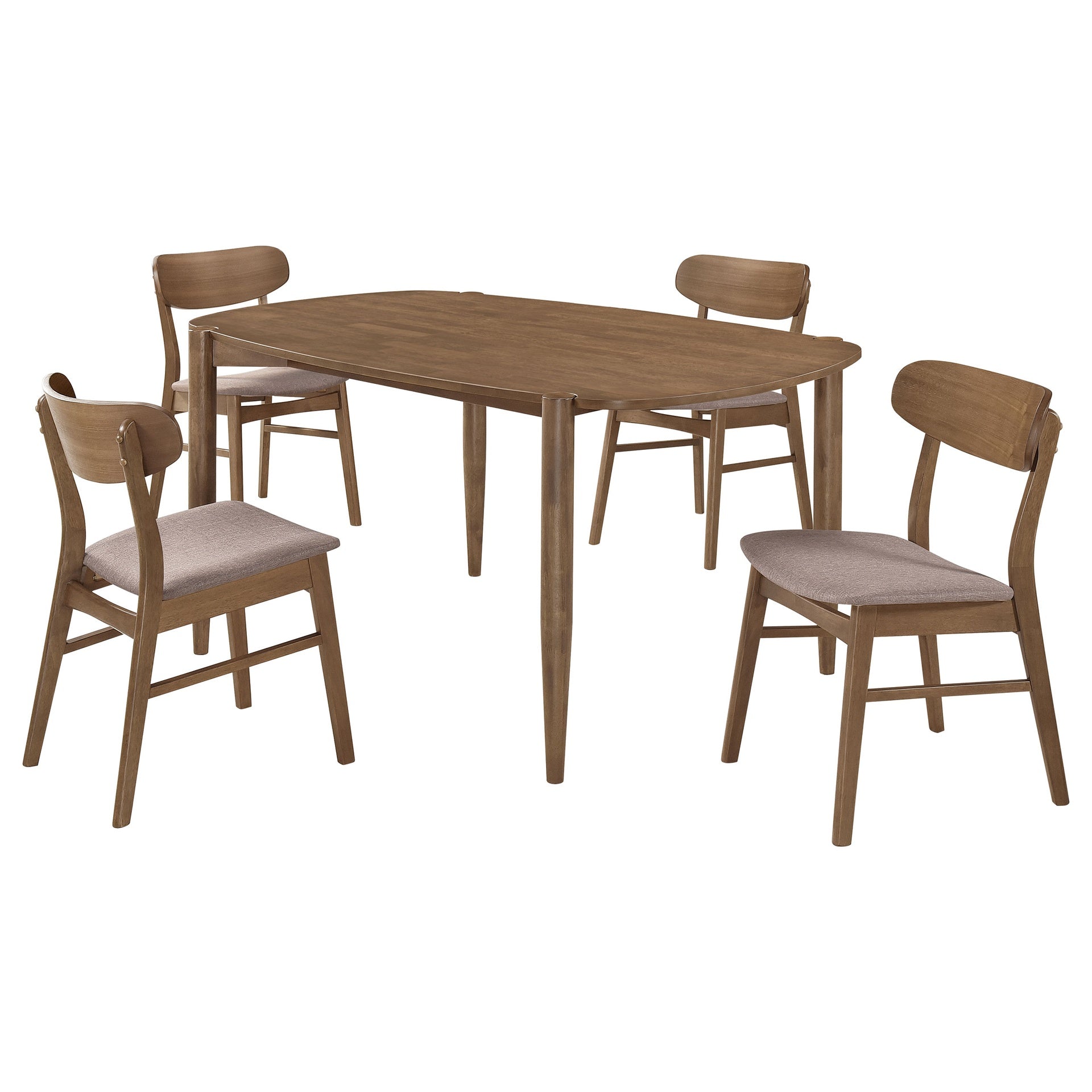 Whisten Walnut 5-piece Solid Wood Dining Set