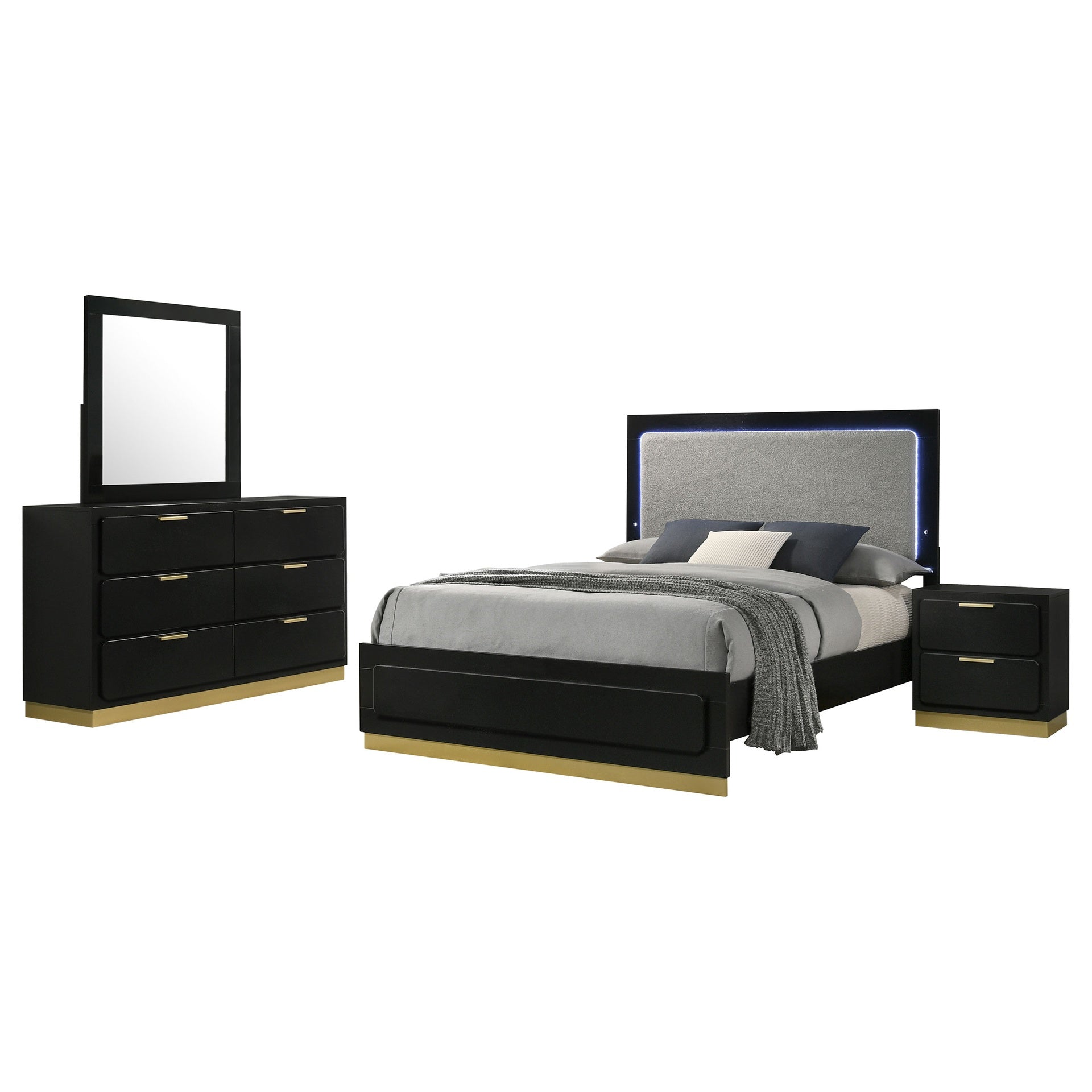 Sophia Black 4-piece Queen Bedroom Set