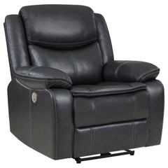 Salerno Dark Grey Upholstered Power Recliner Chair