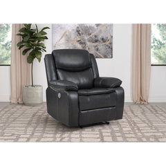 Salerno Dark Grey Upholstered Power Recliner Chair