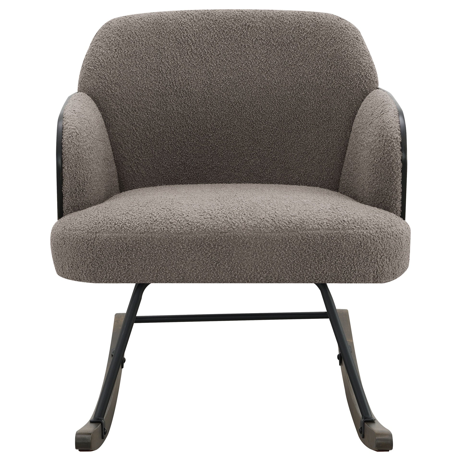 Valera Taupe Boucle Upholstered Mid Back Rocking Chair