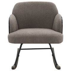 Valera Taupe Boucle Upholstered Mid Back Rocking Chair
