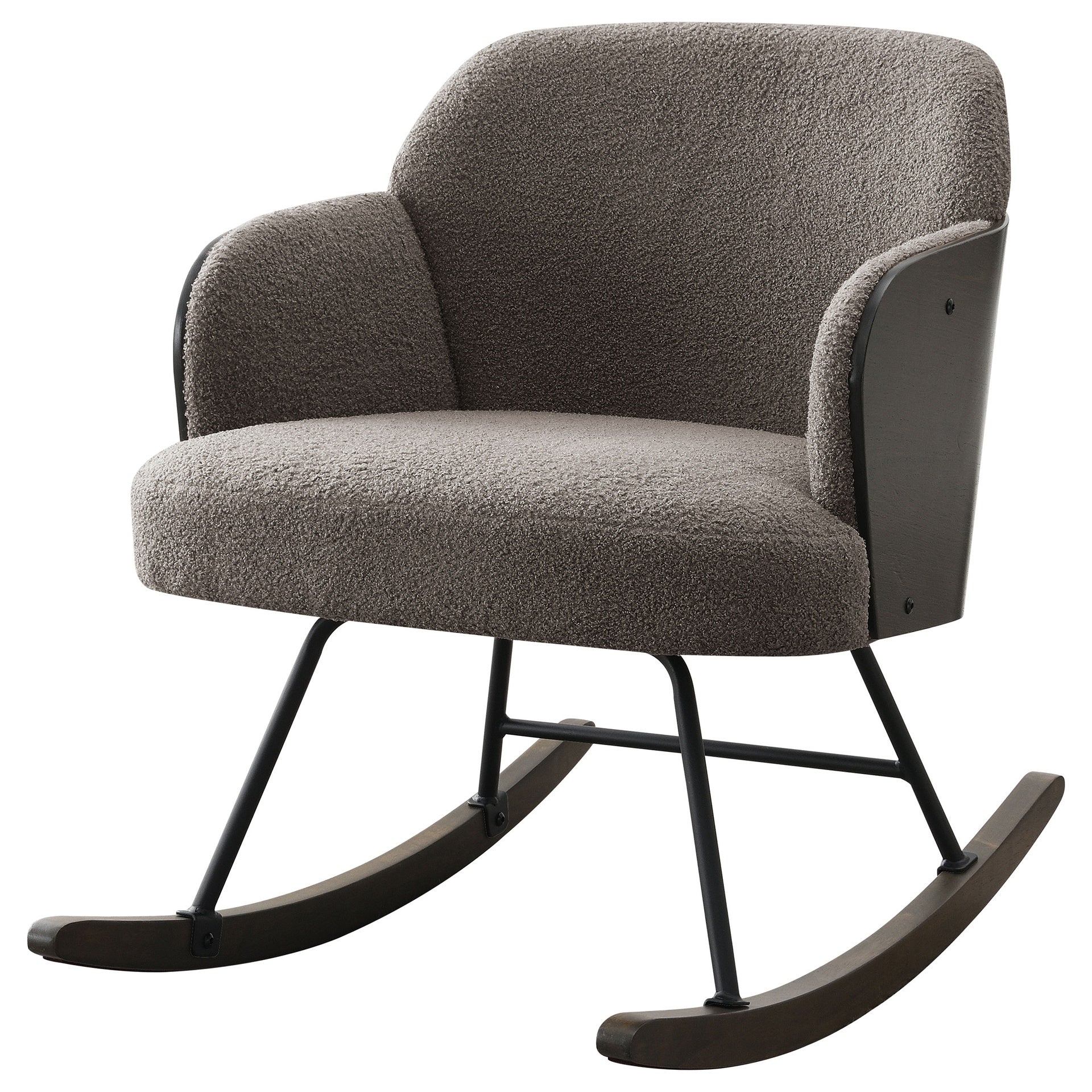 Valera Taupe Boucle Upholstered Mid Back Rocking Chair