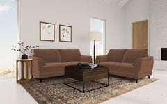 Dania Rust 2-piece Upholstered Crescent Arm Sofa Set