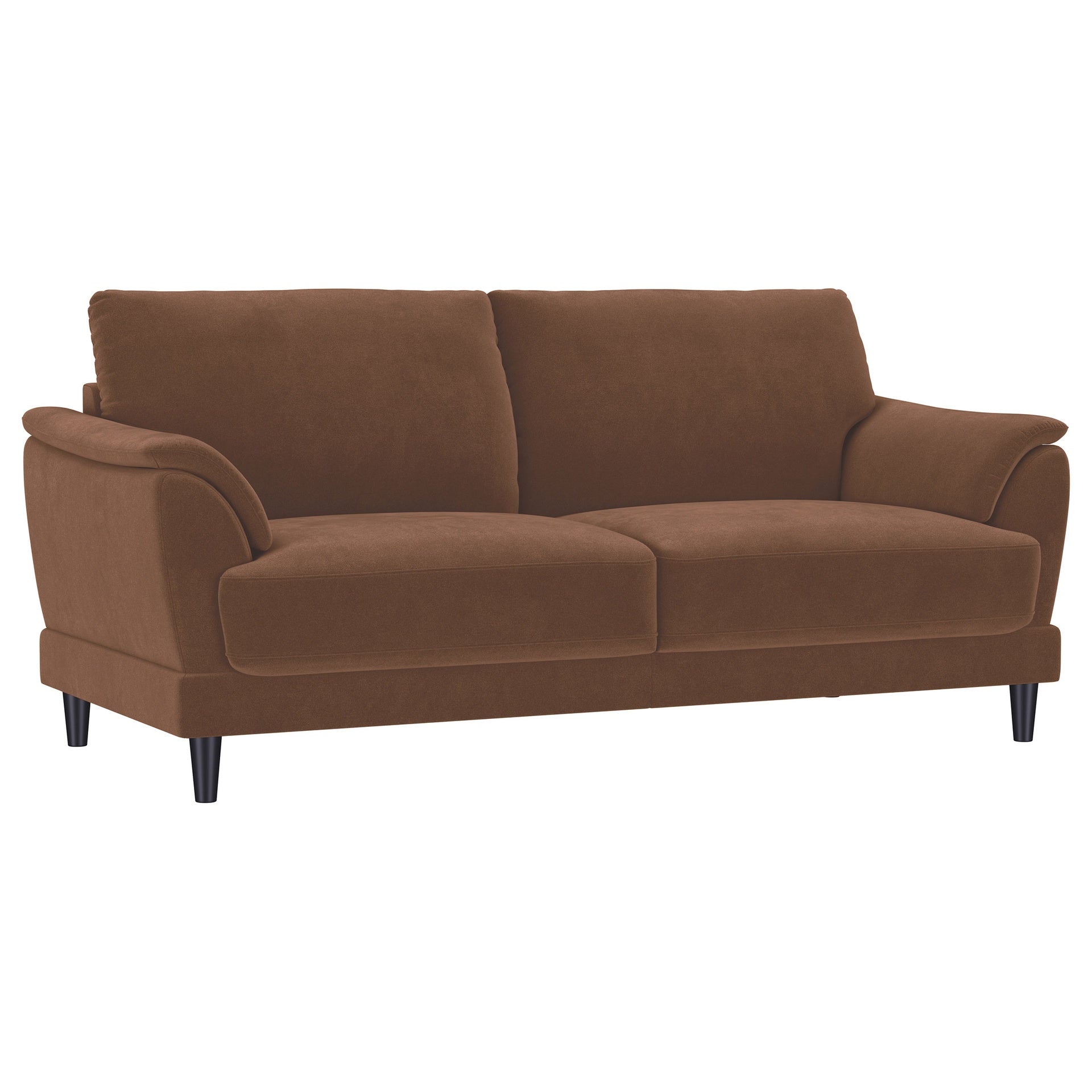 Dania Rust 2-piece Upholstered Crescent Arm Sofa Set
