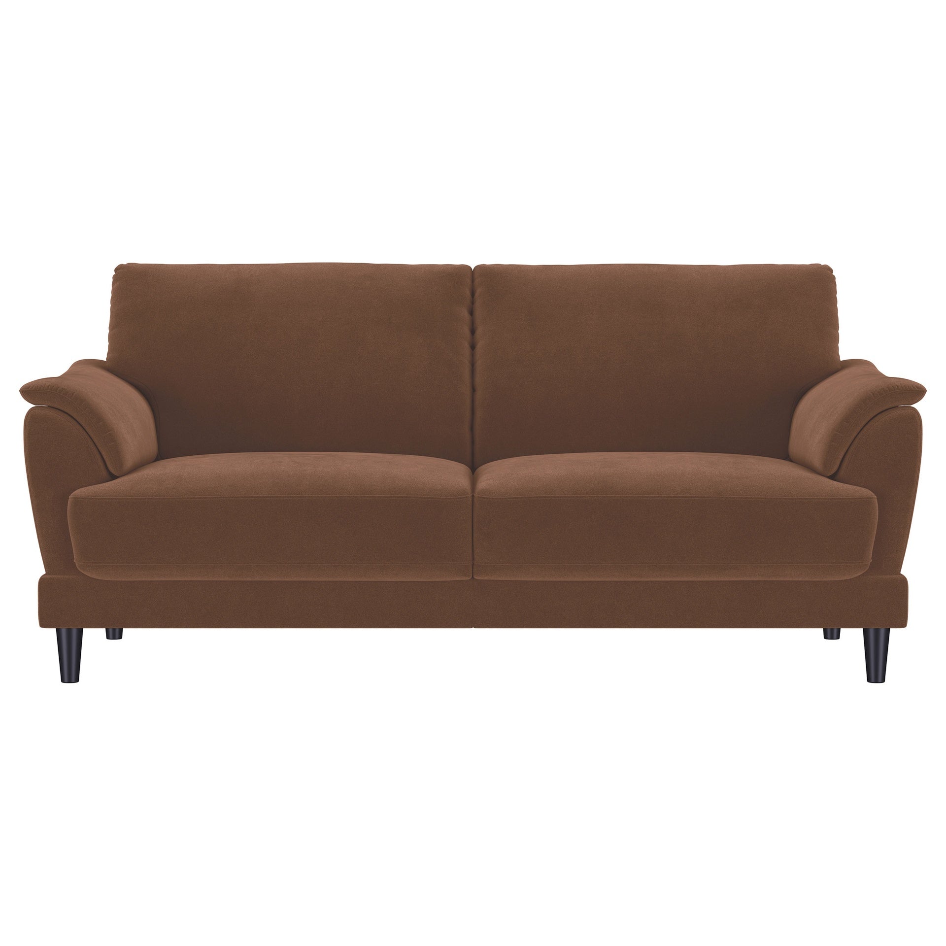 Dania Rust 2-piece Upholstered Crescent Arm Sofa Set
