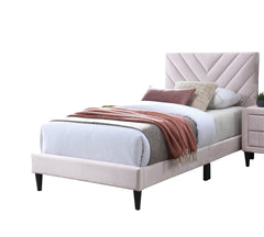 1pc Full Size Bed Adjustable Headboard Middle Support Legs Light Pink Finish Bedroom Furniture