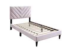 1pc Full Size Bed Adjustable Headboard Middle Support Legs Light Pink Finish Bedroom Furniture