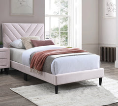 1pc Full Size Bed Adjustable Headboard Middle Support Legs Light Pink Finish Bedroom Furniture