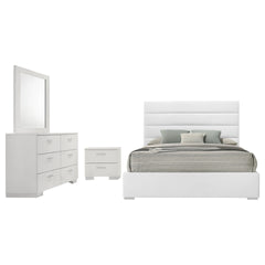 Dulcey White High Gloss 4-piece Queen Bedroom Set
