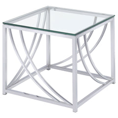 Brianne Chrome Square Glass Top End Table