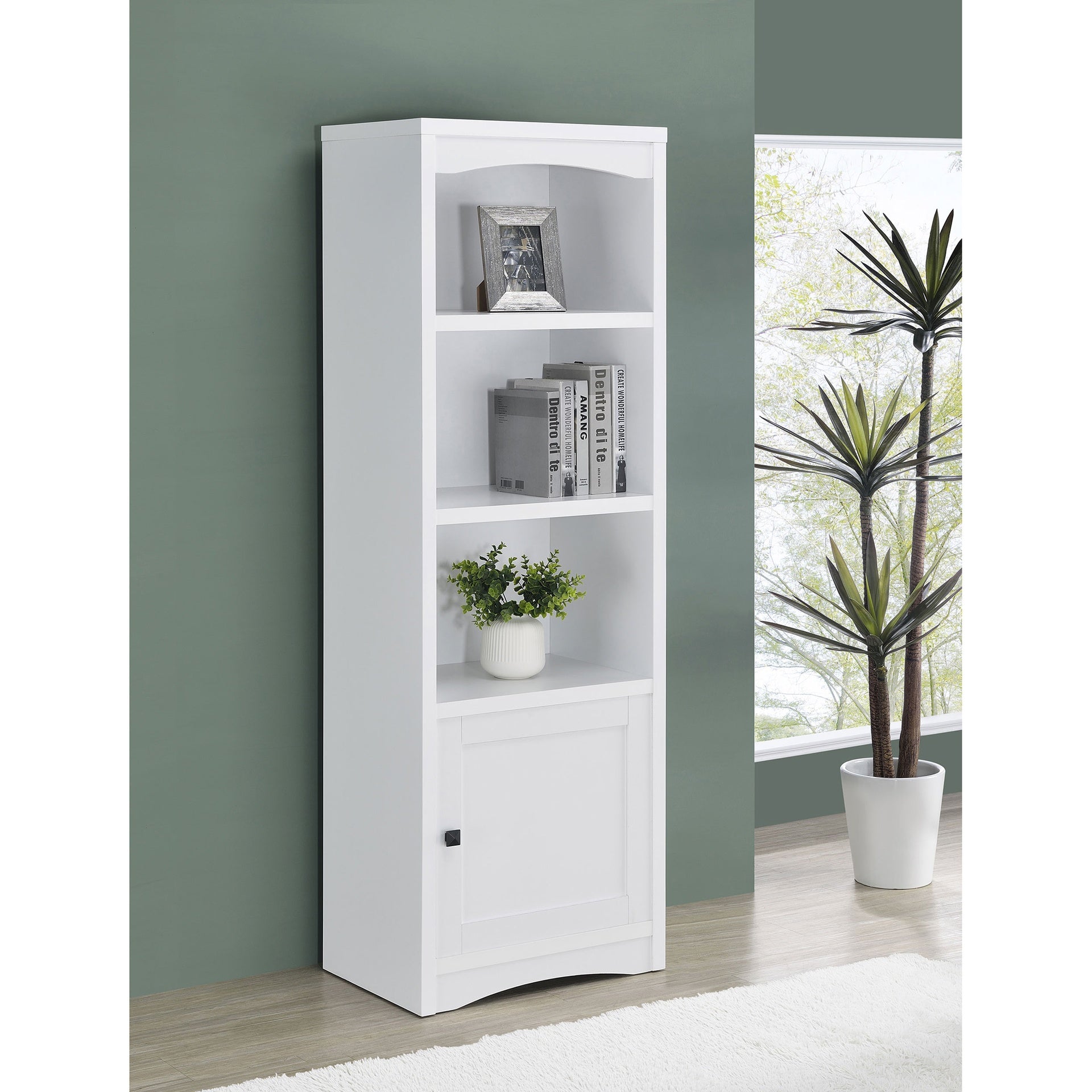 Stott White 3-shelf Engineered Wood Media Tower