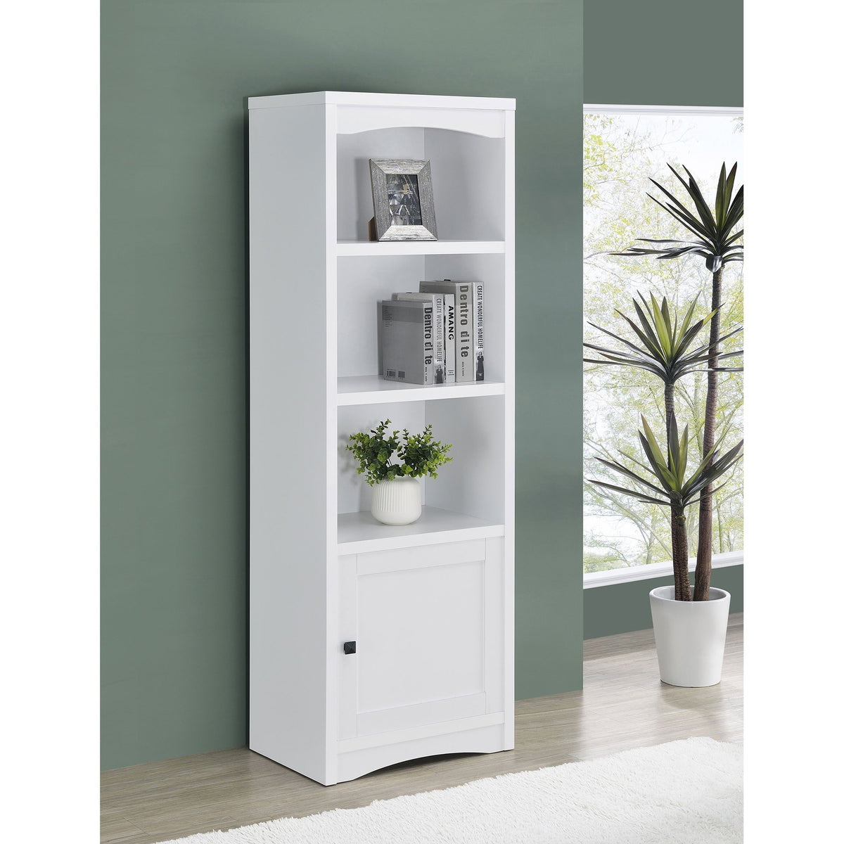 Stott White 3-shelf Engineered Wood Media Tower