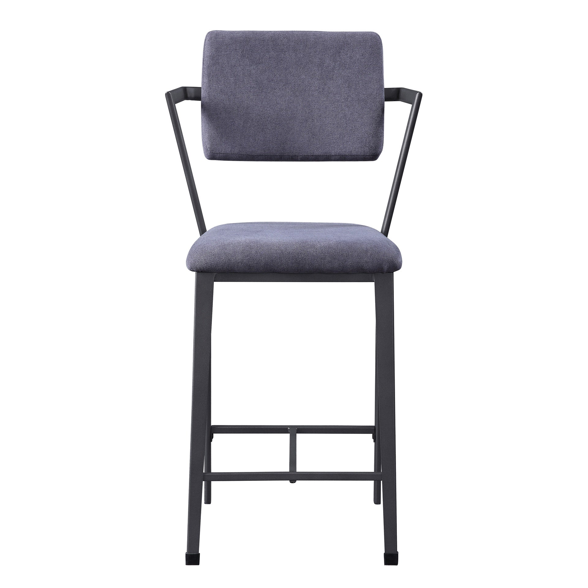 Grey and Gunmetal Open Back Counter Height Chairs (Set of 2)